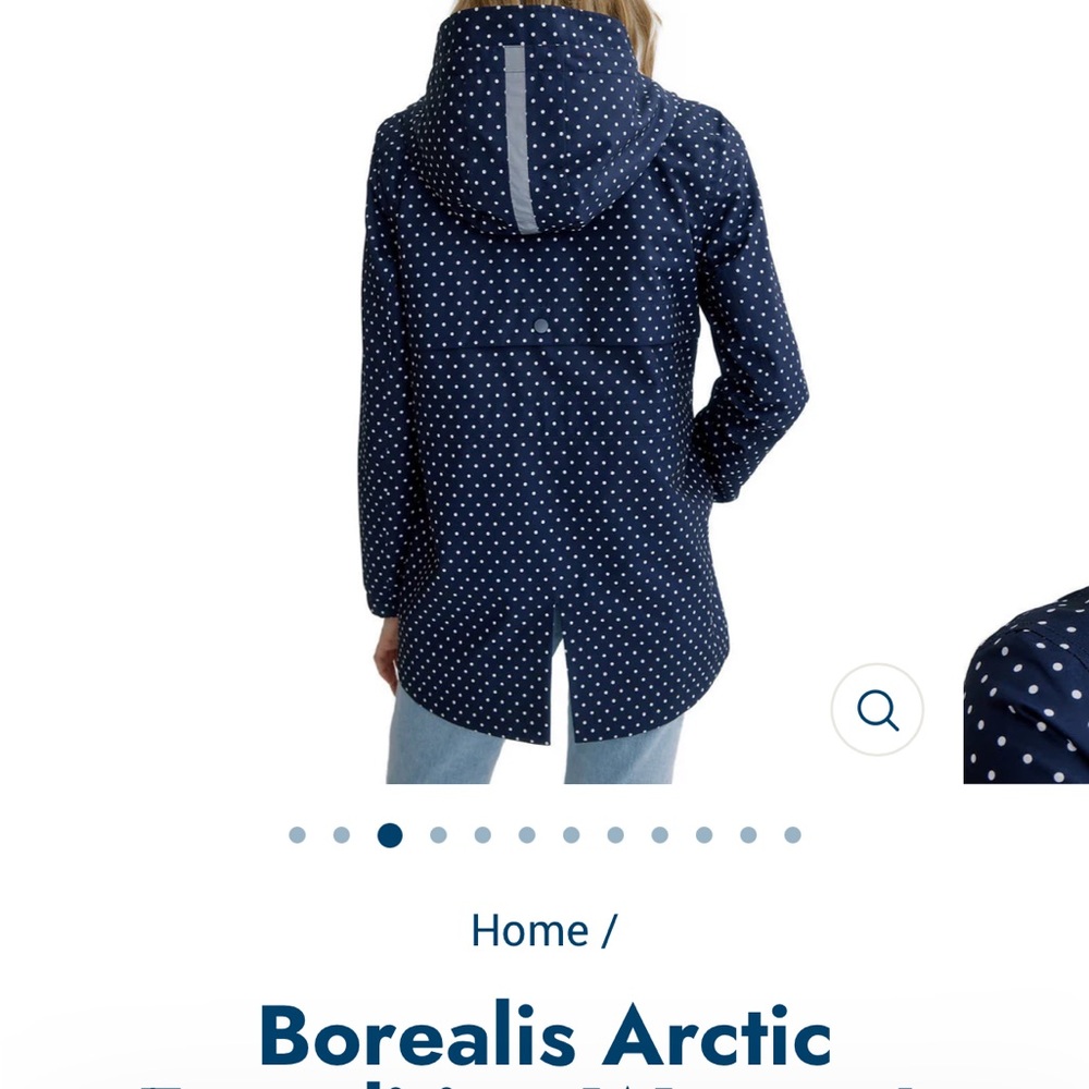 Women's Navy Polka Dot Rain Jacket